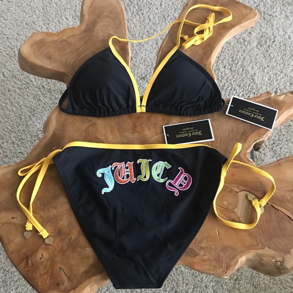 NWT JUICY COUTURE BLACK/ BIKINI SIZES XS, LG - Picture 4 of 8